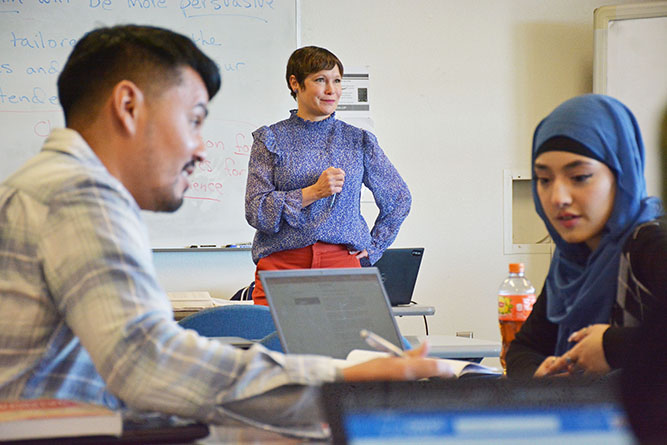 In this November 2022 file photo, UNM-Gallup Associate Professor Carolyn Kuchera teaches an English class in Calvin Hall Center.