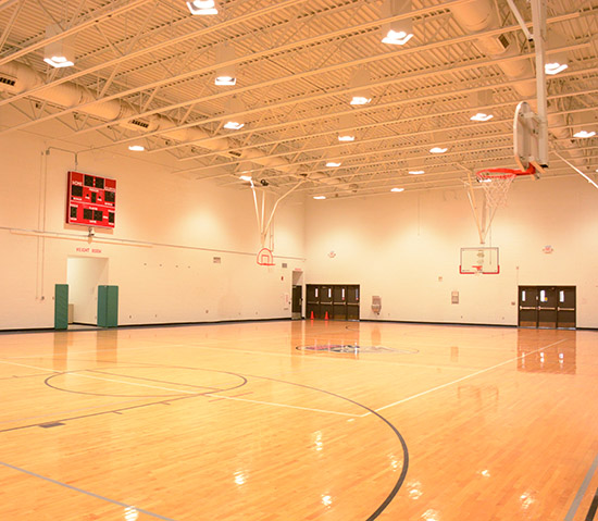 photo of the basketball court at the PE Complex