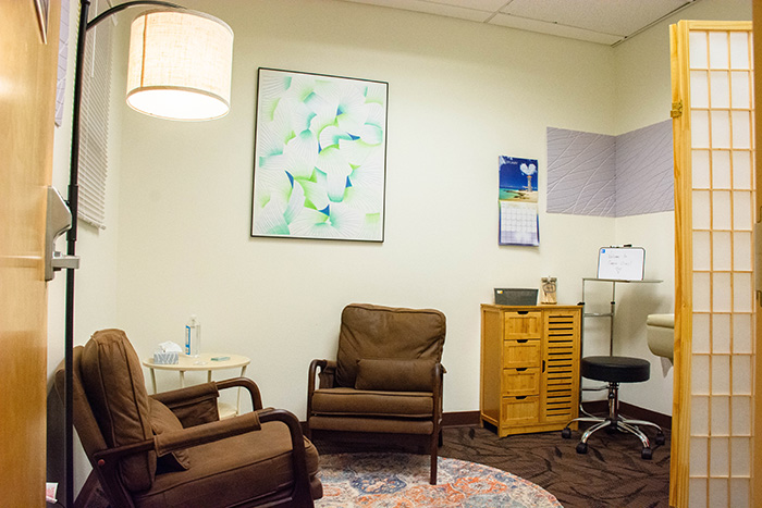 Examination room at the campus clinic.