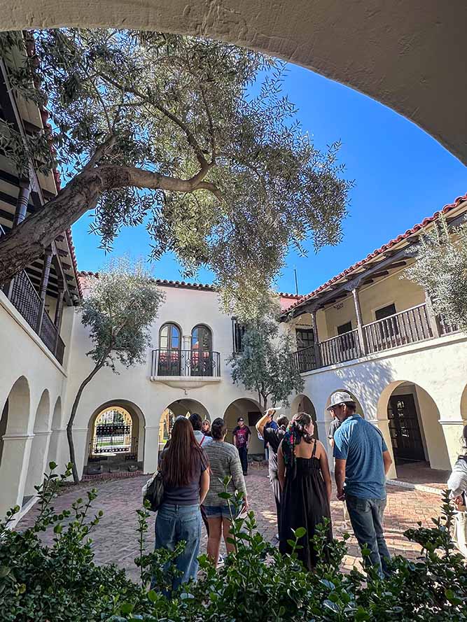 UNM-Gallup students and staff stand in the courtyard of the Heard Museum in Phoenix on Friday, March 6, 2026.