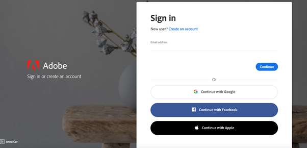 Adobe login