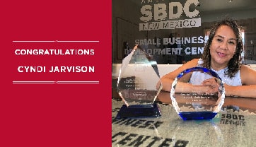 Cyndi Jarvison, UNM-Gallup SBDC's Director, receives SBA recognition.